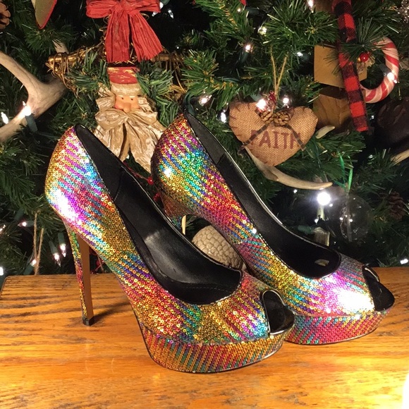 Aldo Shoes - Aldo’s Stilettos - Multi-Colored Sequined Pumps